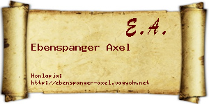 Ebenspanger Axel névjegykártya